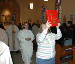 The Easter Vigil being celebrated at St. Elizabeth of Hungary Parish in Cambridge City. 