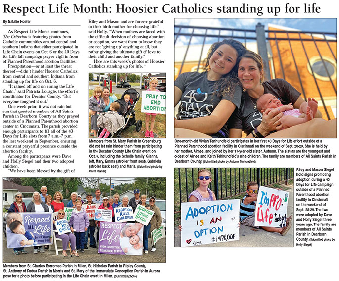 Photos: Respect Life Month: Hoosier Catholics standing up for life