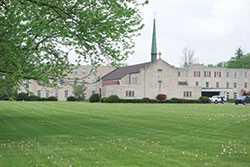 The 43-acre tract north of Tipton includes farm acreage, plus six major buildings, including the motherhouse and chapel, a gymnasium and four houses. It will be used for a centrally located diocesan retreat and conference center that also will be available to community groups. (Photo by Kevin Cullen)
