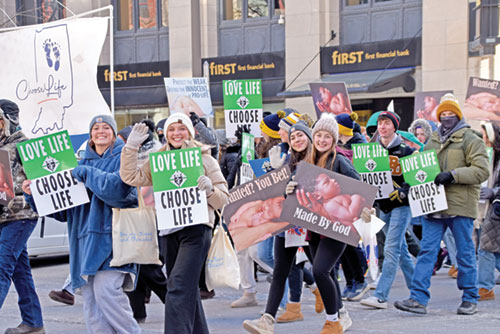Participants promote the sanctity of life during the Indiana March for Life in Indianapolis on Jan. 22. (File photo by Natalie Hoefer)