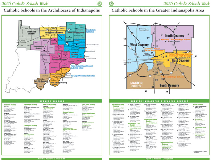 Photo: Maps of the Catholic Schools of the Archdiocese of Indianapolis