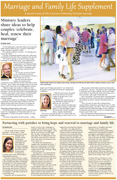 Cover of the 2024 Fall Marriage Supplement of The Criterion