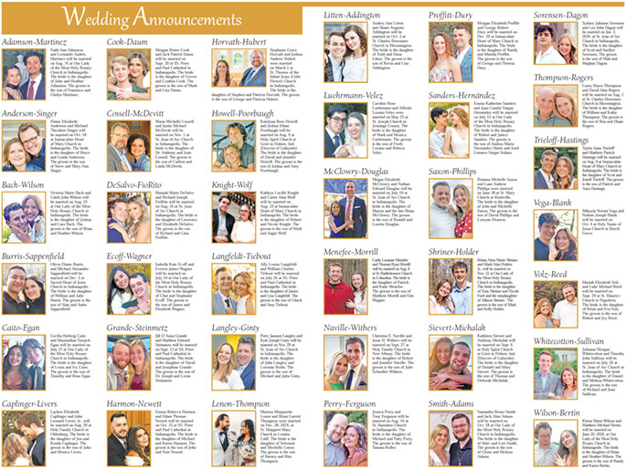 Weddings announcements for Fall 2024
