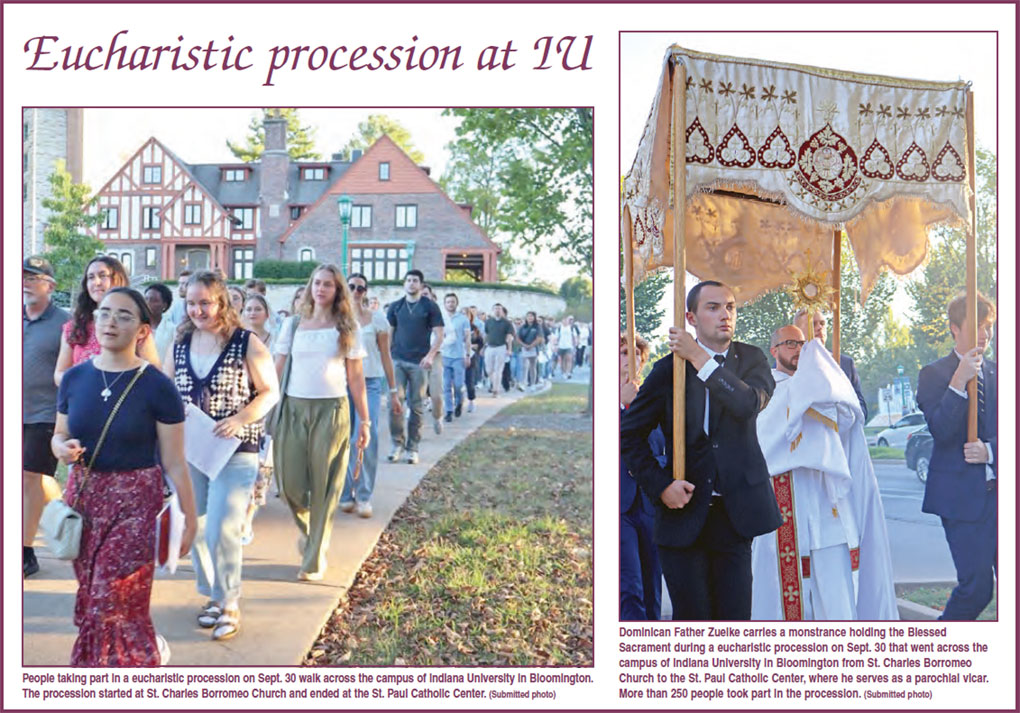 Photos from a Eucharistic procession at Indiana University in Bloomington