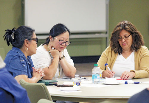 Parishioners participate in an Aug. 27 listening session at Mount Saint Francis Center for Spirituality in Mt. St. Francis. (Submitted photo by Paul Schellenberger)