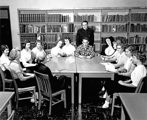 In this window from a church in the archdiocese, we see Jesus turn water into wine at the request of the Blessed Virgin Mary during the wedding at Cana. The parish where this window appears was established in 1837.