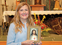 Dr. Beth Wehlage of St. Luke the Evangelist Parish in Indianapolis has relied upon the Sacred Heart of Jesus during her journey of suffering and faith while dealing with cancer. (Photo by John Shaughnessy)
