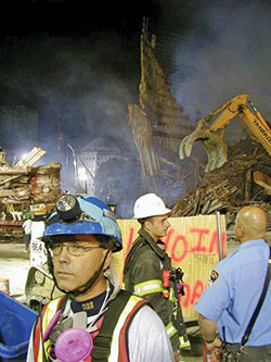 Rick Pohlman working at the site of ground zero in New York City after the attacks of Sept. 11, 2001. (Submitted photo)