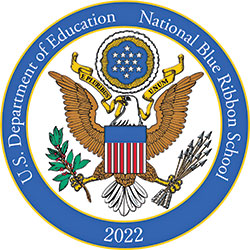 Logo for 2022 National Blue Ribbon Schools by the U. S. Department of Education