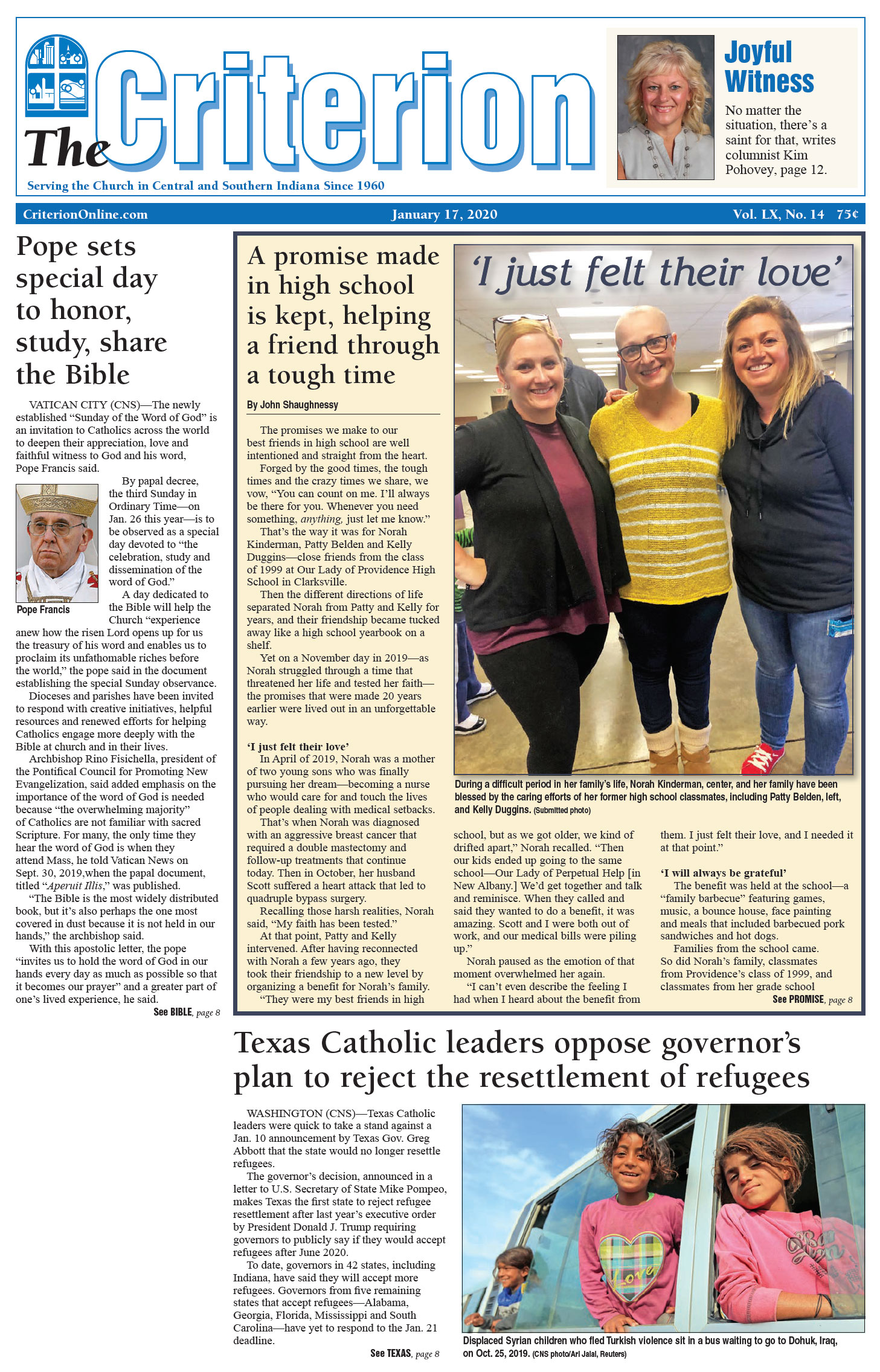 In the print issue of The Criterion (January 17, 2020)