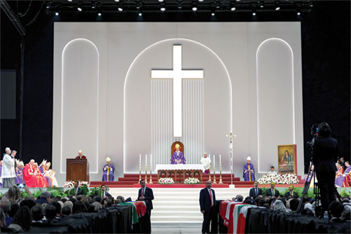 Pope Leo XIV celebrates Mass with members of Turkey’s Catholic communities at the Volkswagen Arena in Istanbul on Nov. 29. (CNS photo/Lola Gomez)